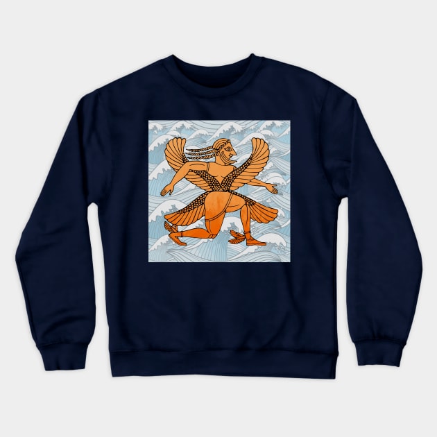 Boreas the North Wind God Crewneck Sweatshirt by Mosaicblues